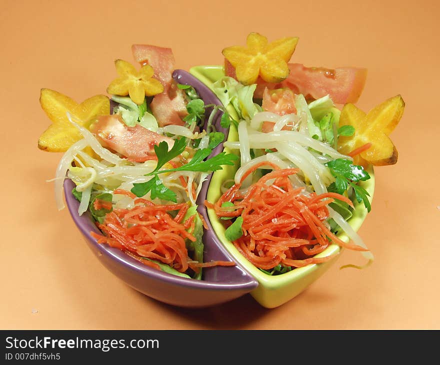 Fruit and vegetables tropical and exotic salad. Fruit and vegetables tropical and exotic salad