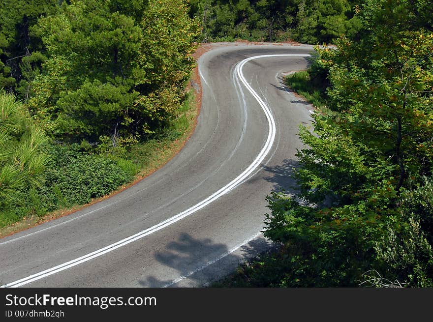 Challenging tight curves of a mountain road