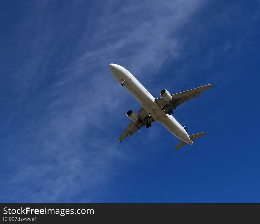 Jet over Vancouver international airport