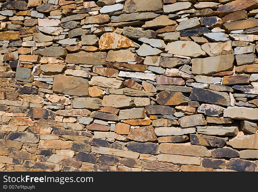 A slate dry stone wall.