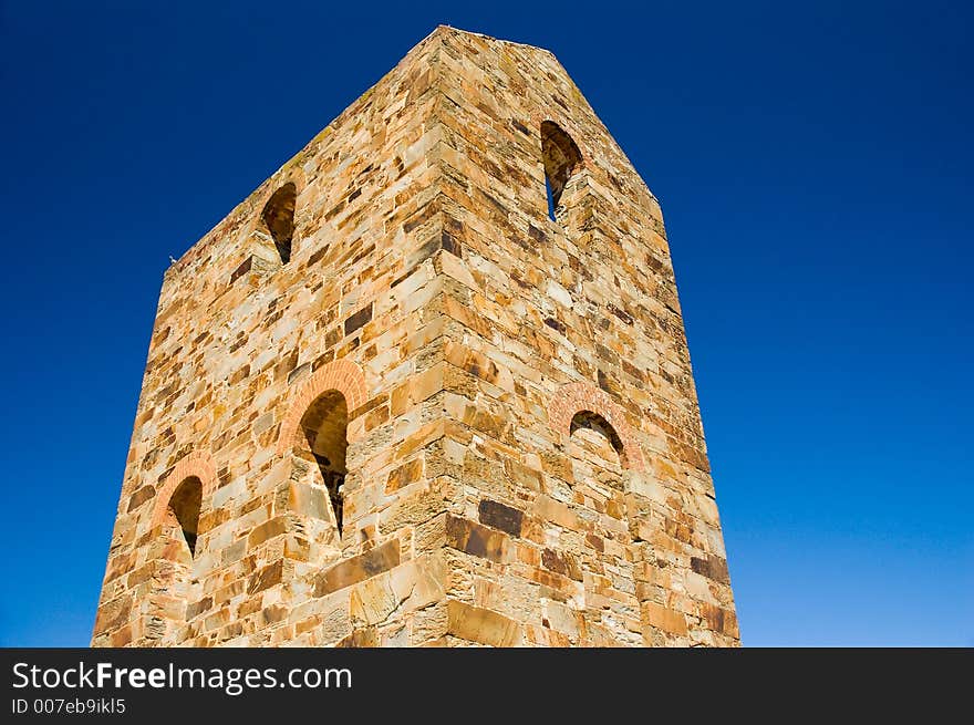 The restored ruins of Morphetts Windinghouse at Burra, South Australia.