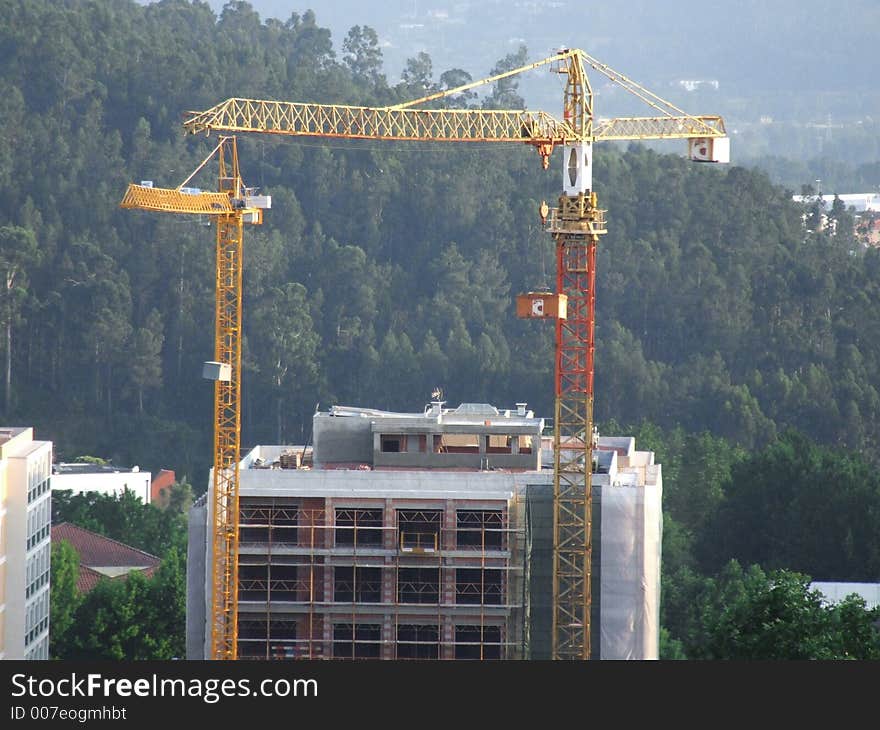 Building construction site general view