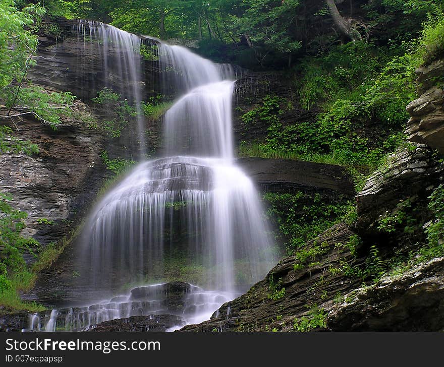 July 2006 - Early morning photograph of this stunning waterfall in south/central West Virgina. This gem of a waterfall, nearly 100 feet high, feeds into the New River, one of the oldest rivers in the world. July 2006 - Early morning photograph of this stunning waterfall in south/central West Virgina. This gem of a waterfall, nearly 100 feet high, feeds into the New River, one of the oldest rivers in the world.