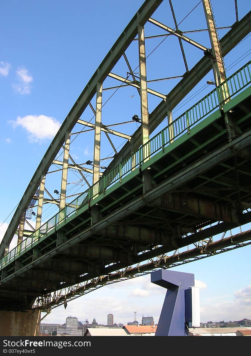 Bridge over Denube in Belgrade. Bridge over Denube in Belgrade