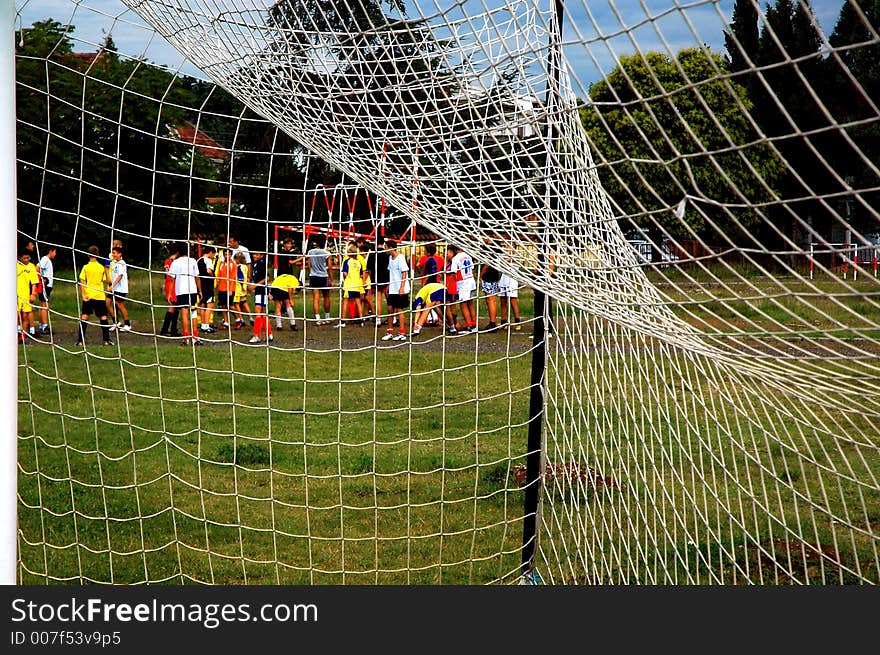 Soccer players on training. Soccer players on training