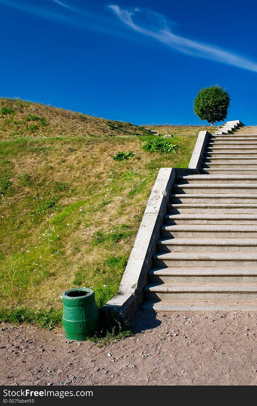 Stone stairs on a hill. Stone stairs on a hill