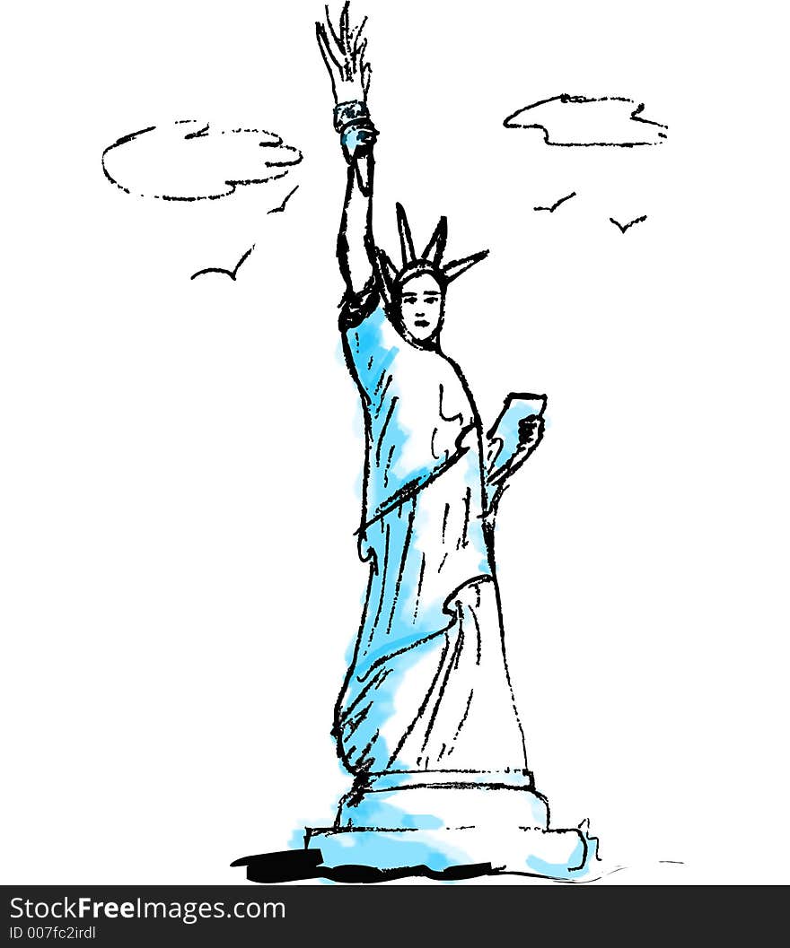 Statue of liberty, illustration