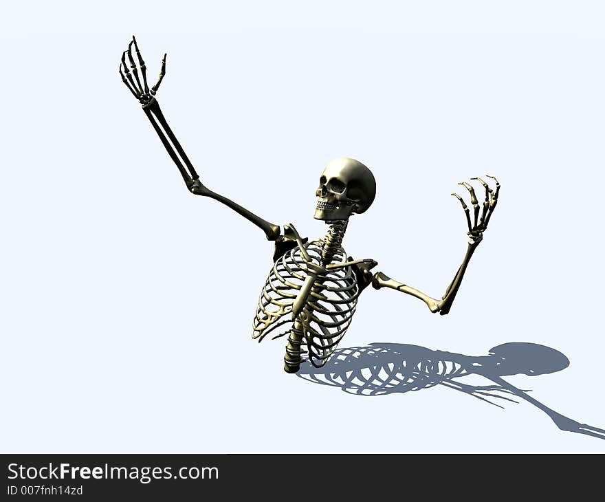 A Skelton coming out of a white background. A Skelton coming out of a white background.