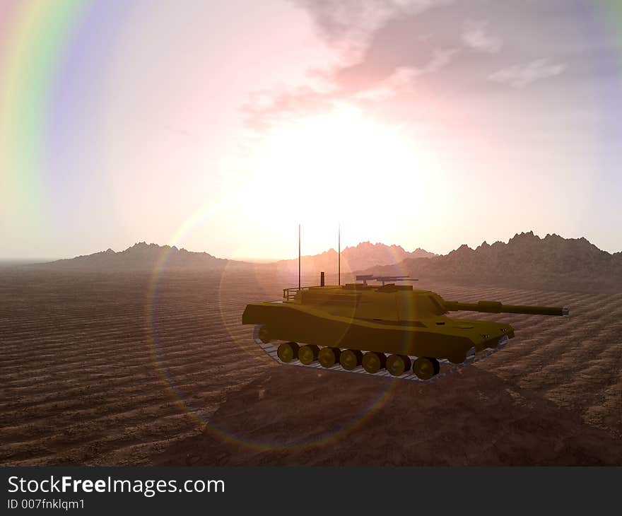 An image of a tank on a battlefield. An image of a tank on a battlefield.