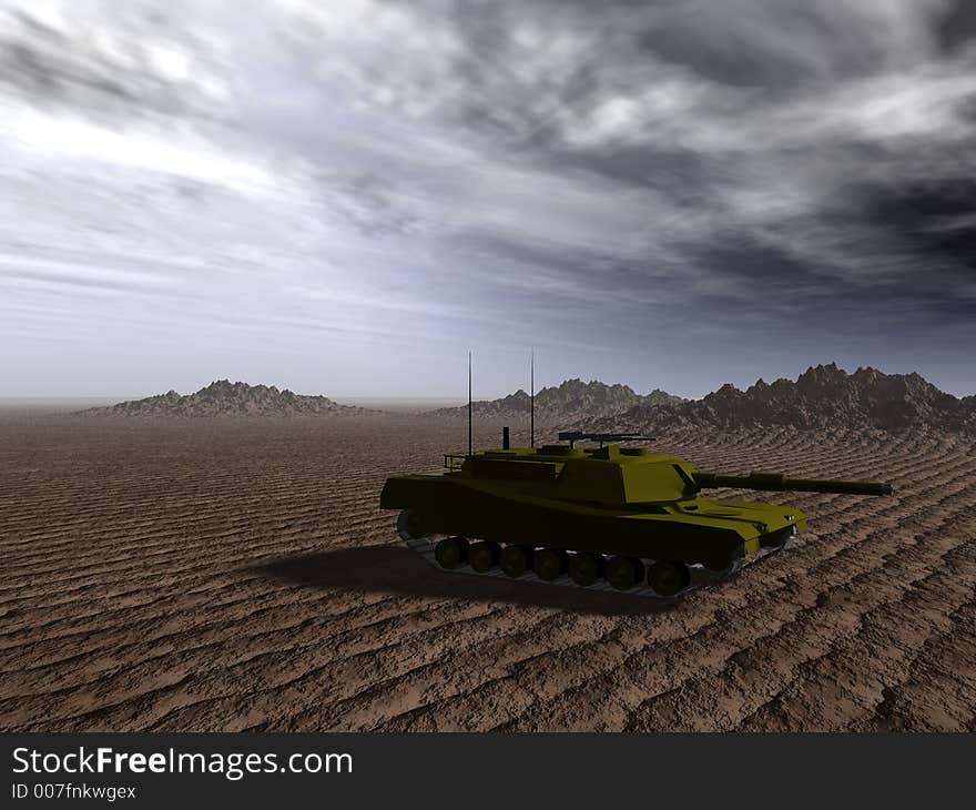 An image of a tank on a battlefield. An image of a tank on a battlefield.