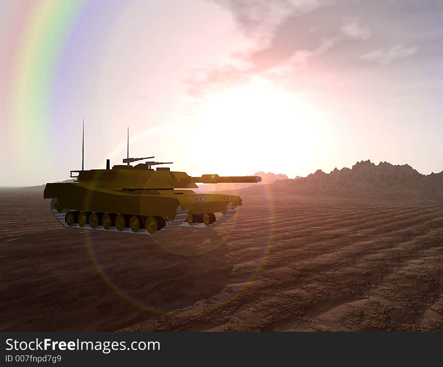 An image of a tank on a battlefield. An image of a tank on a battlefield.