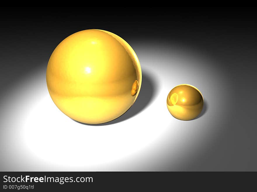 Large and small gold balls