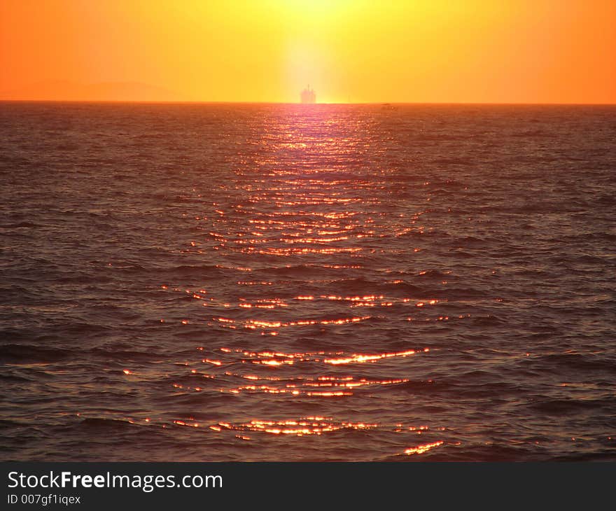 Sunset and boat