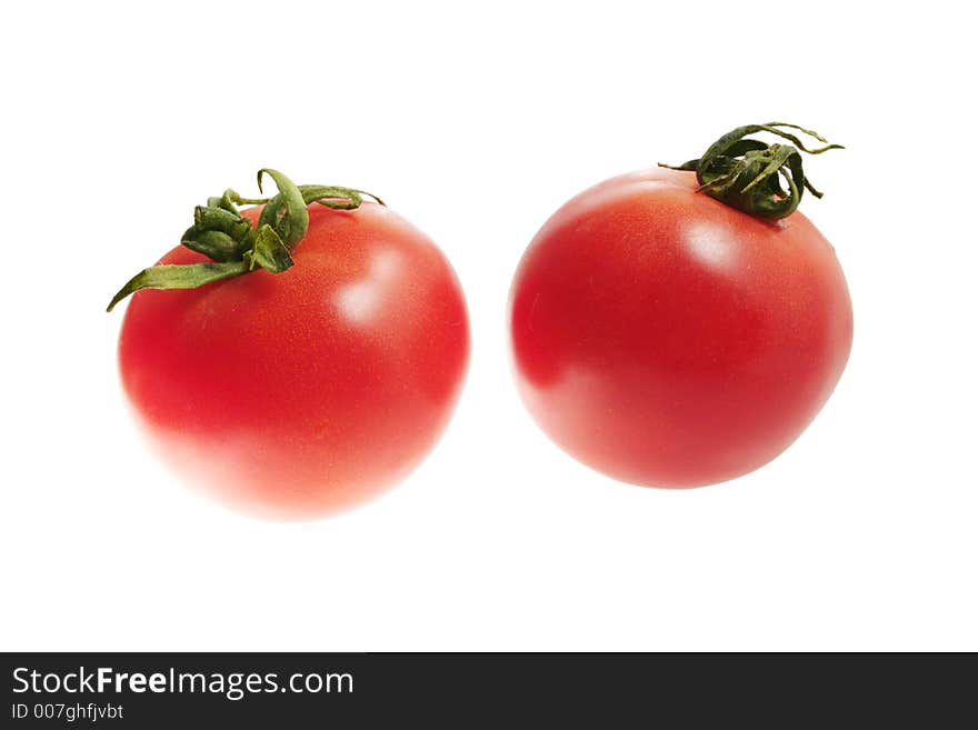 Tomatoes isolated on white