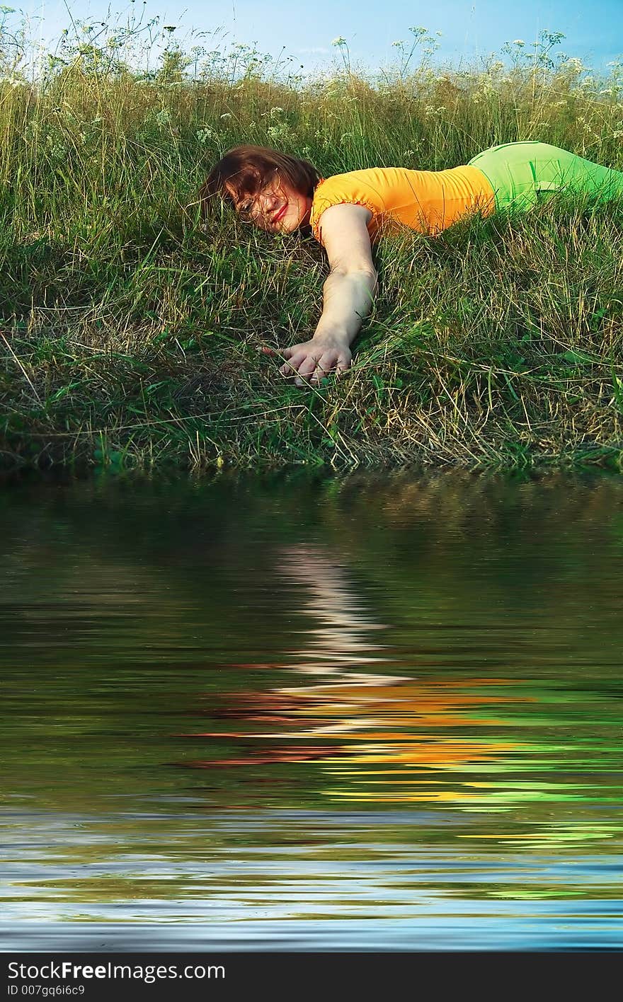 Girl on grass