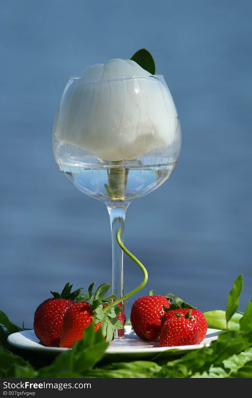 Strawberry Flower in a glass