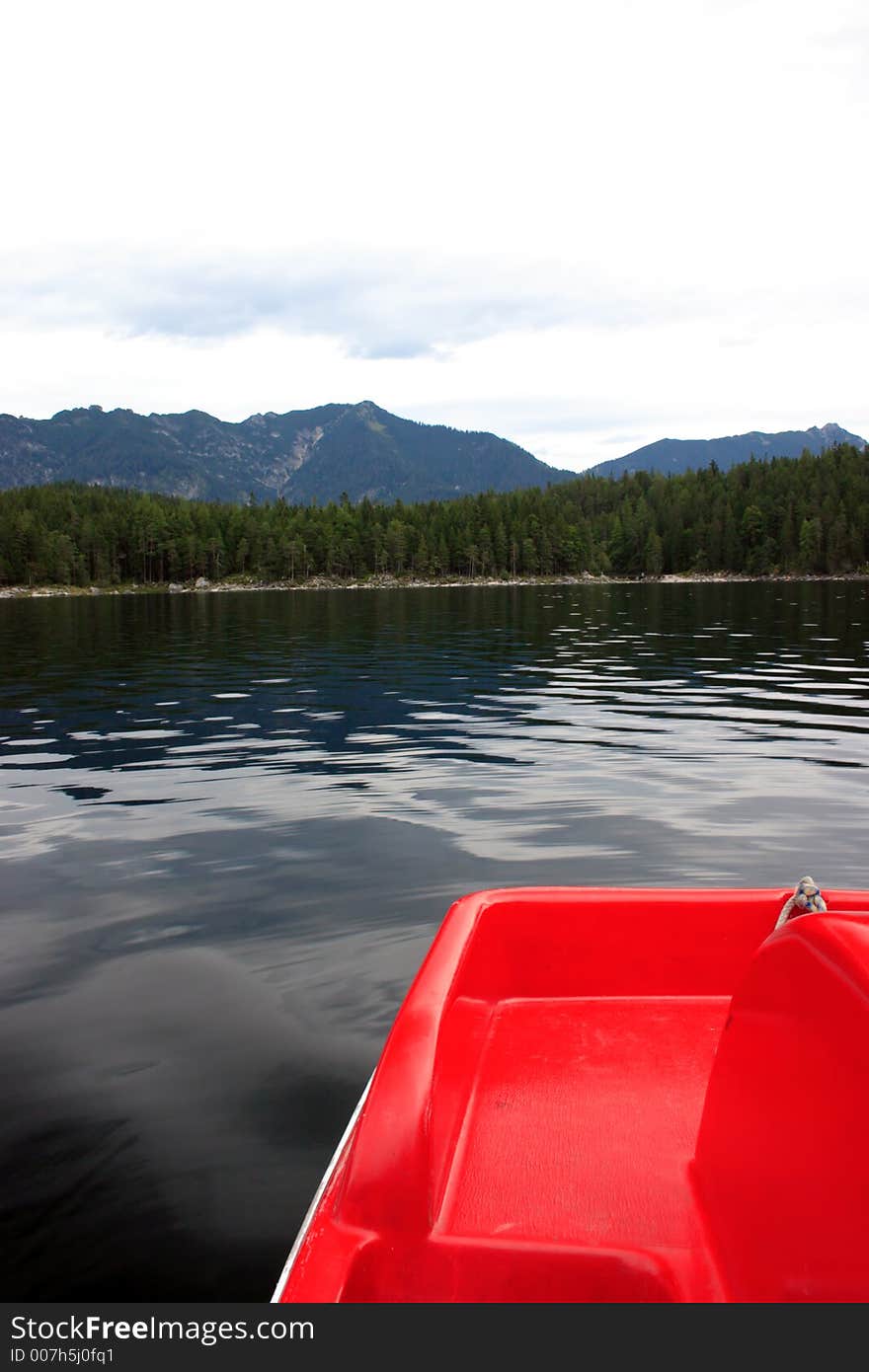 Pedal boat on the lake