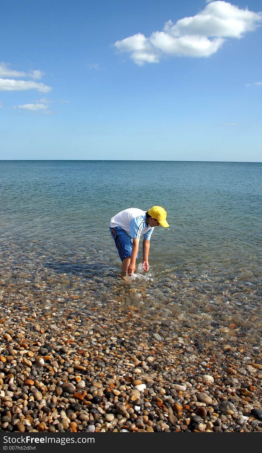 Boy paddling