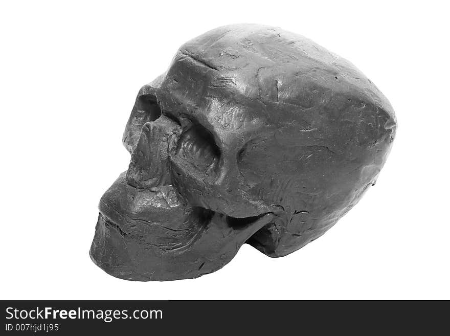 A skull from plasticines