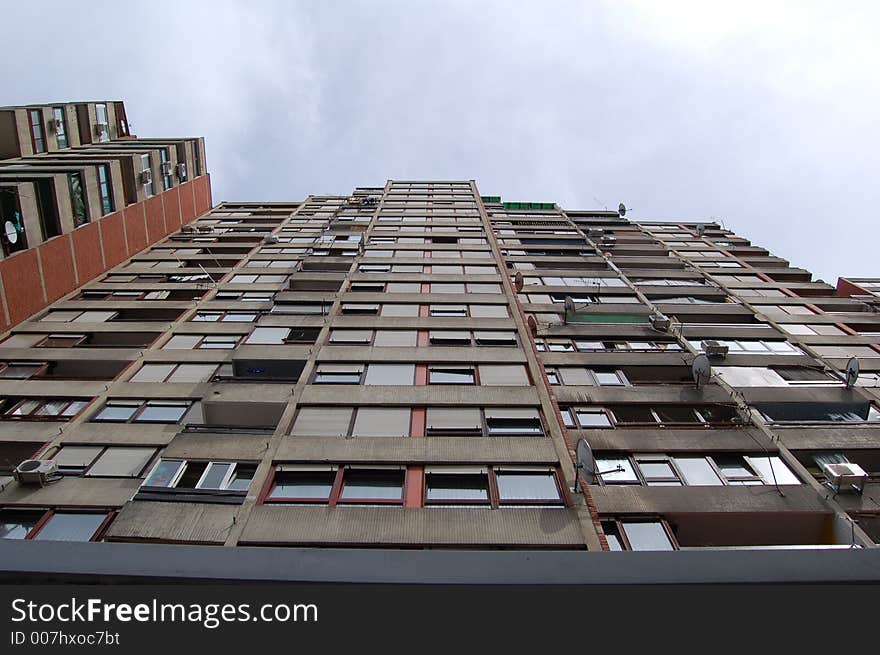 Detail of the biggest apartment building in Zagreb, called Mamutica. Detail of the biggest apartment building in Zagreb, called Mamutica.