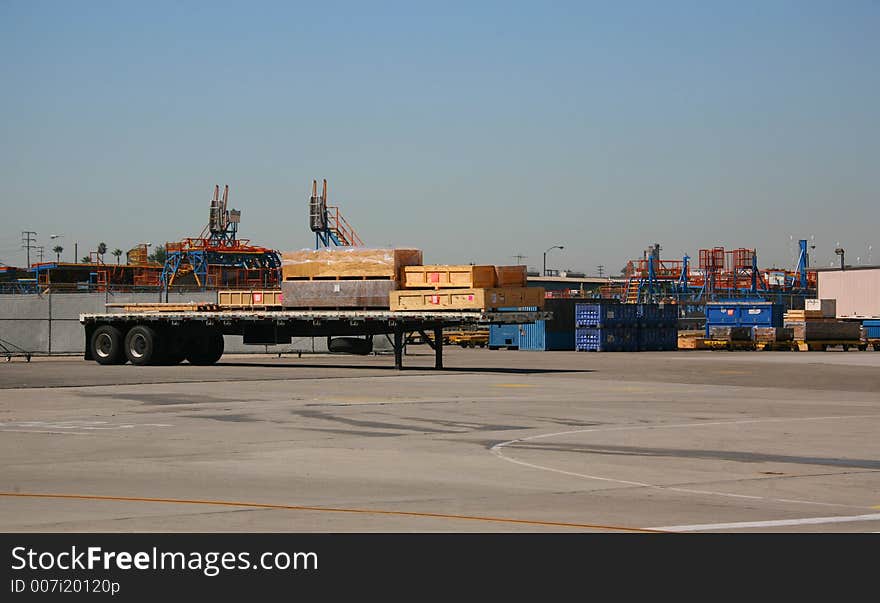 Outside Shipping Area of Airplane Production Factory. Outside Shipping Area of Airplane Production Factory