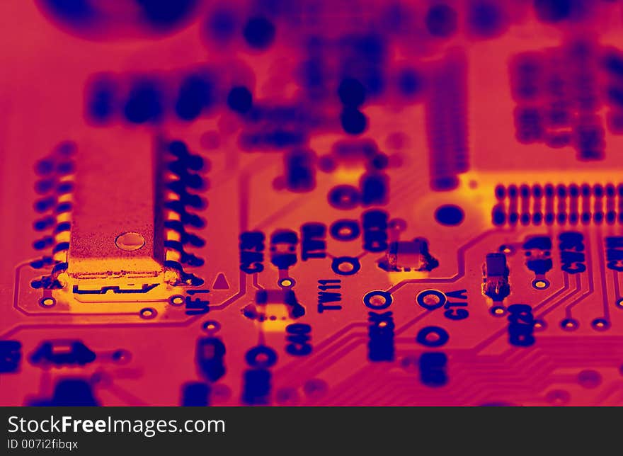 Close up of a circuitboard