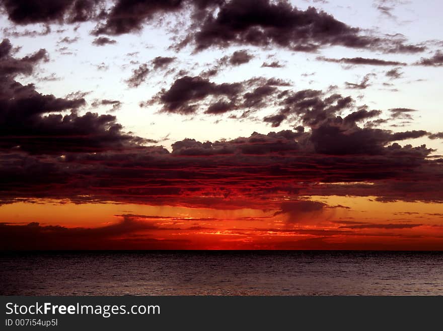 Red Pacific Sunrise, Sydney, Australia. Red Pacific Sunrise, Sydney, Australia