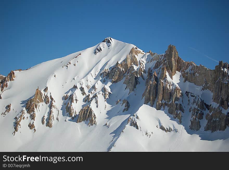 Snow-covered mountain peak, Argentina