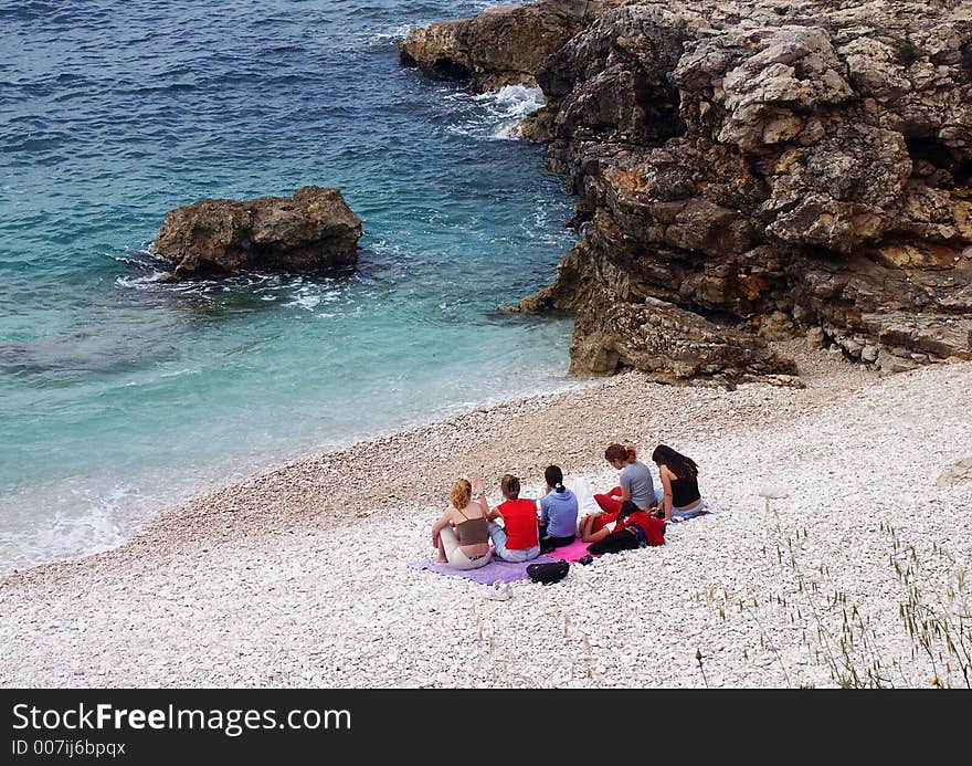 Five teen girls on the beach. Five teen girls on the beach