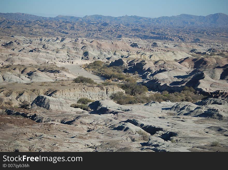 Geological rock formations in Ischigualasto national park