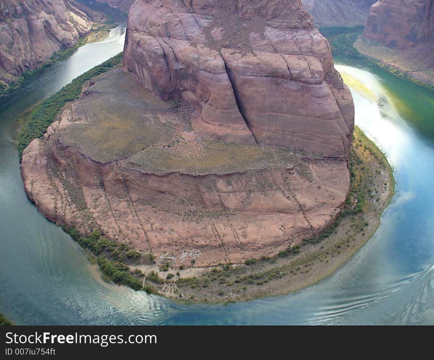 A bend in a desert river of Arizona. A bend in a desert river of Arizona