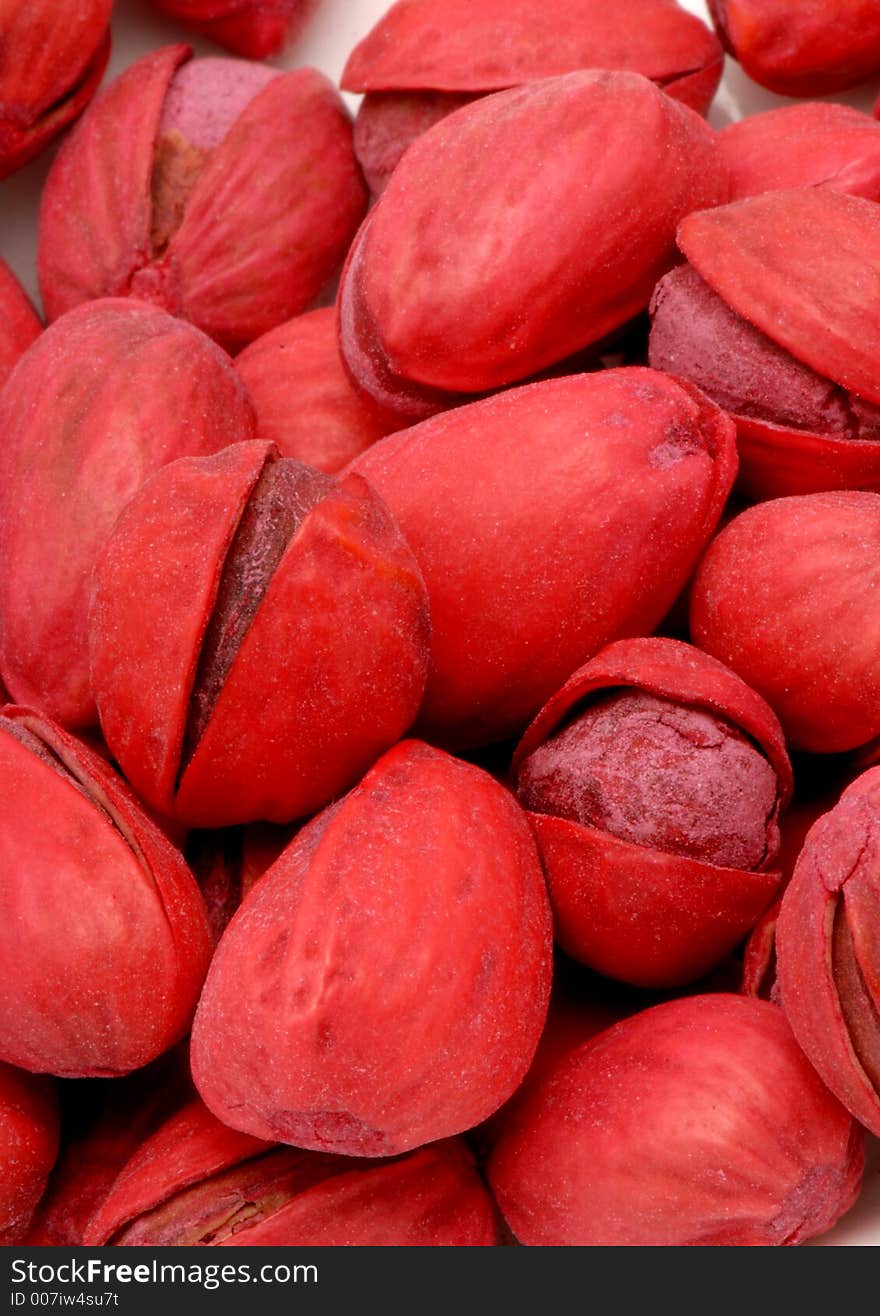 Macro photo of Red Pistachios, salted. Macro photo of Red Pistachios, salted.