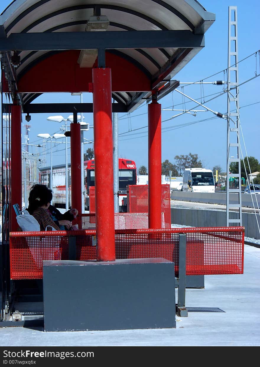 Passenger waiting for the train in the station. Passenger waiting for the train in the station