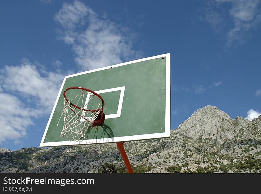 Basketball playground at the montenegro. Basketball playground at the montenegro