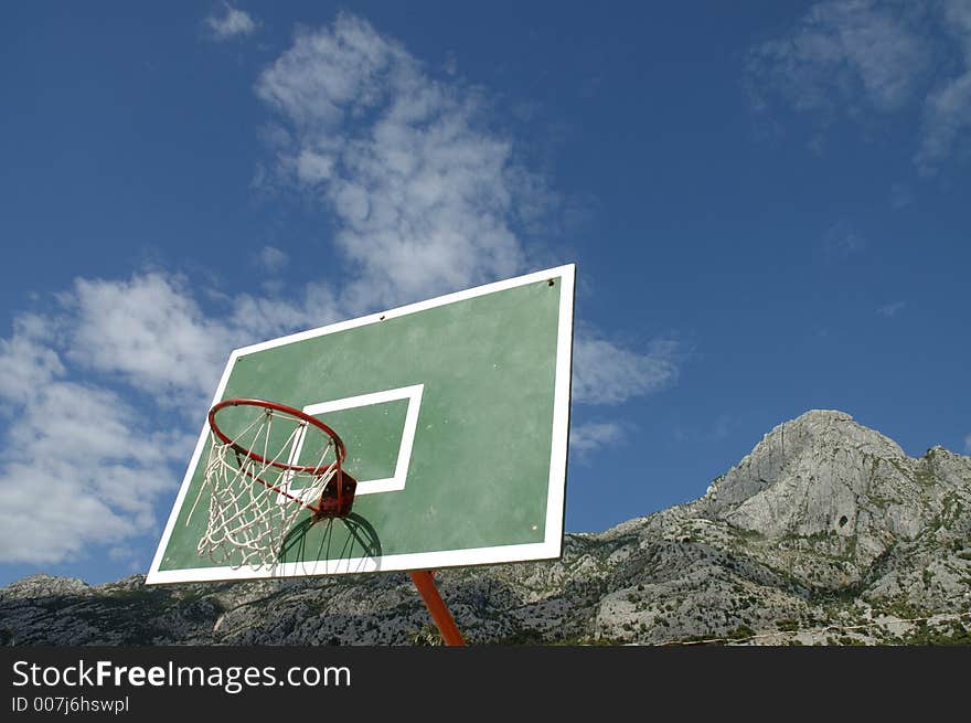 Basketball playground at the montenegro. Basketball playground at the montenegro