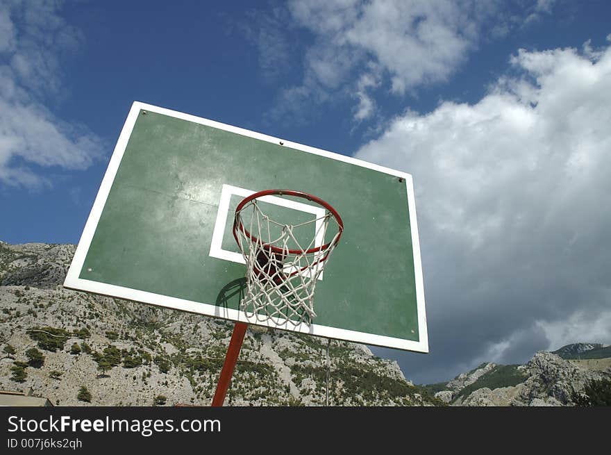 Basketball playground at the montenegro. Basketball playground at the montenegro