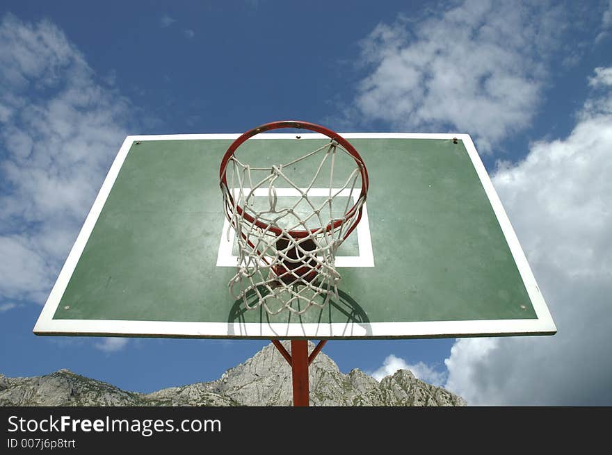 Basketball playground at the montenegro. Basketball playground at the montenegro