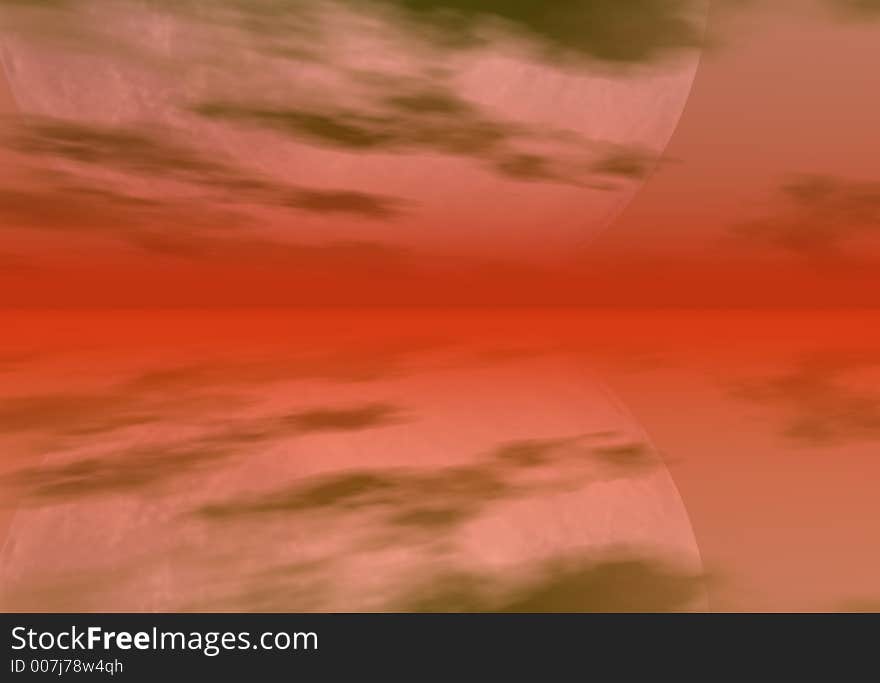 Digital rendering of sea and sky. Digital rendering of sea and sky