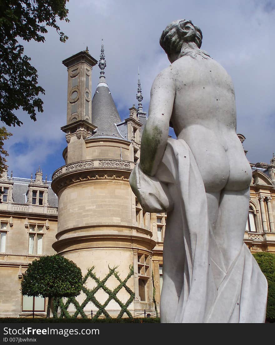 Waddesdon manor in Buckinghamshire and statue