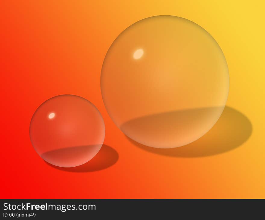 Illustration of two sphere on colorful background