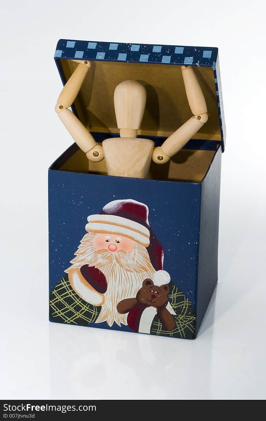 Gift box with wood model inside - isolated with clipping paths. Gift box with wood model inside - isolated with clipping paths