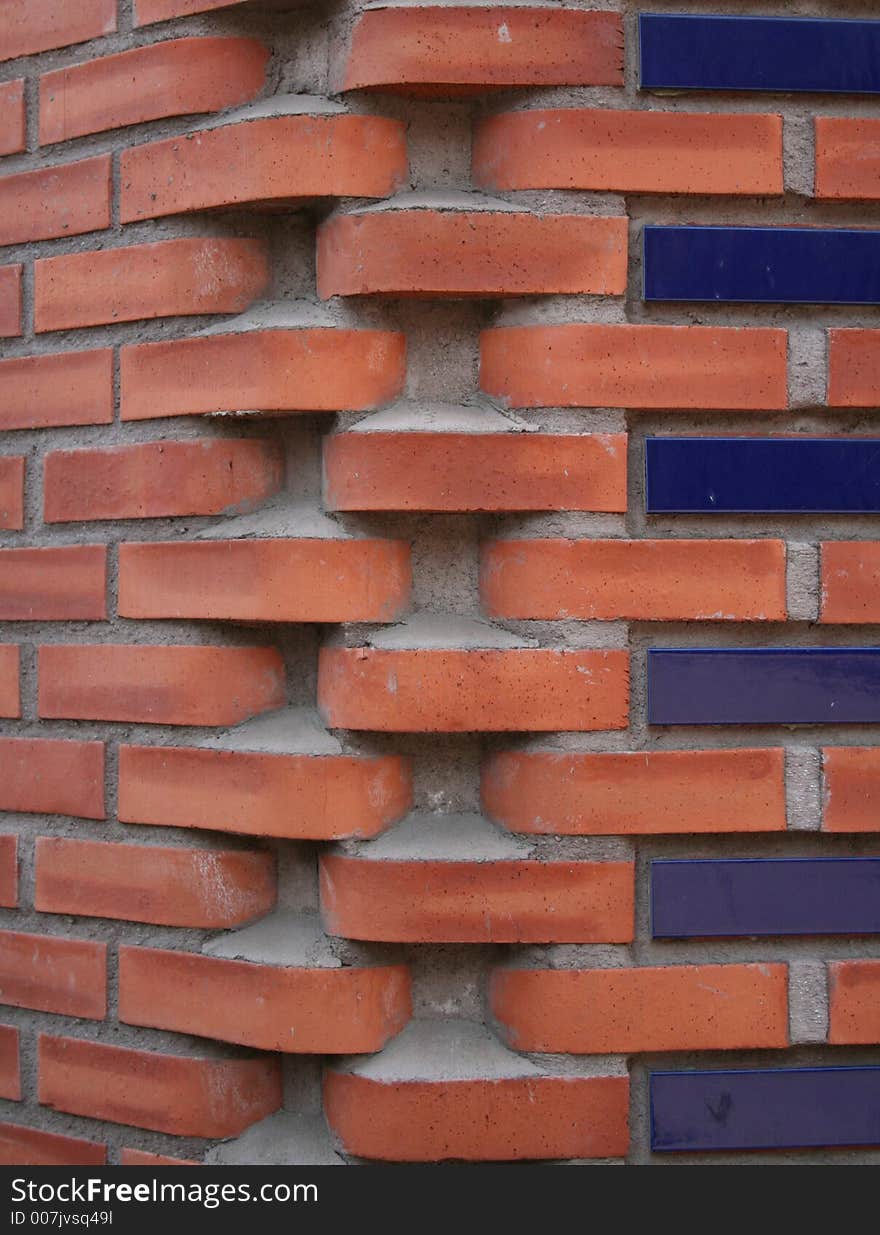 Rounded brick corner. Can be used as a border.