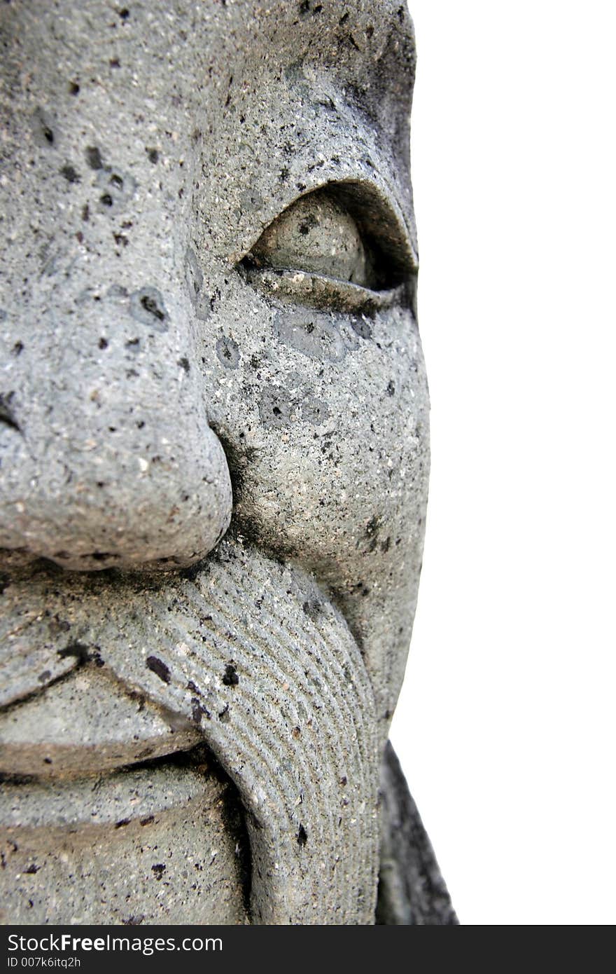 Smiling Asian Statue Isolated