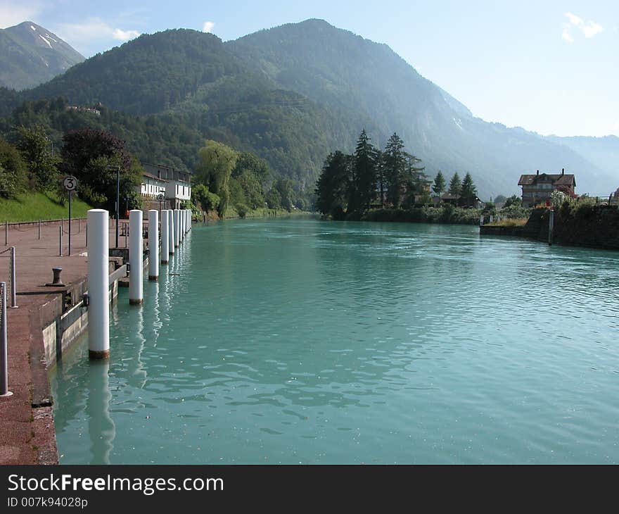 Swiss Mountain and Harbor