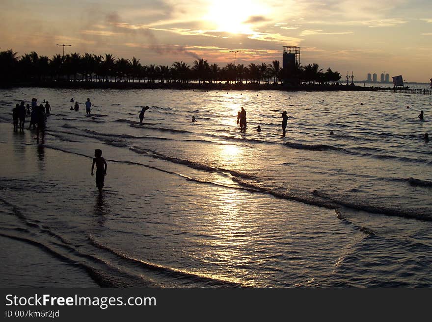 Children having fun on beach. Children having fun on beach