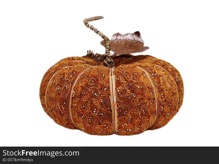 Fake pumpkin on white