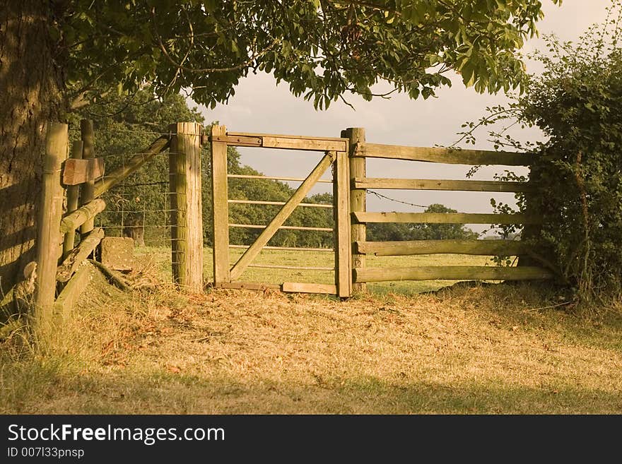 Old Gate lite by evening light. Old Gate lite by evening light.