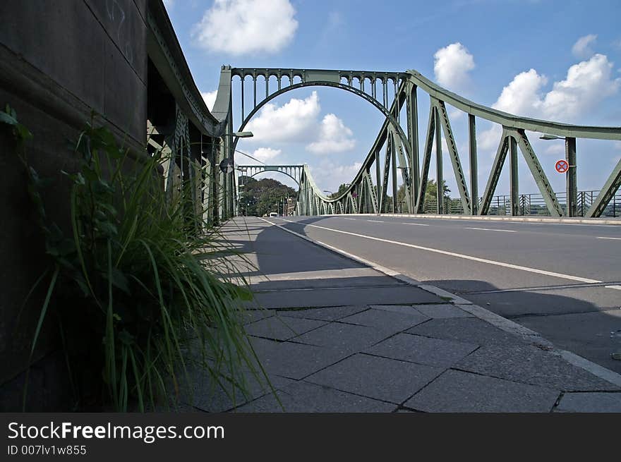 Glienicke bridge, berlin / germany, in summer of 2006; the place of spy swap during cold war between east and west. Glienicke bridge, berlin / germany, in summer of 2006; the place of spy swap during cold war between east and west