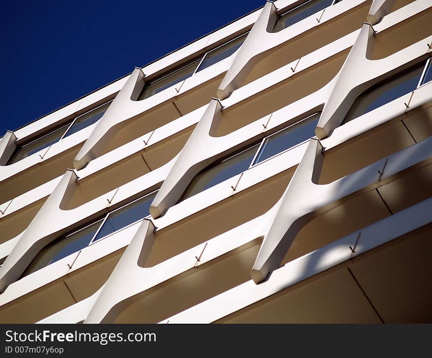 Detail of a white building. Detail of a white building