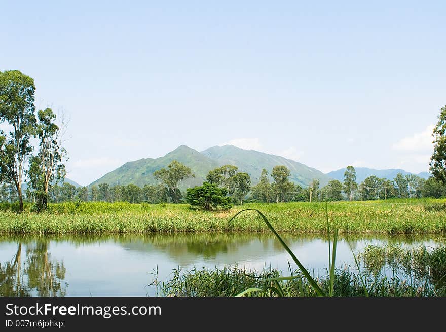 Landscape at Nam Sang Wai at Hong Kong. Landscape at Nam Sang Wai at Hong Kong